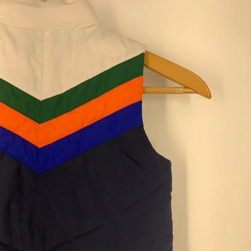 Janie and Jack Kids Retro Chevron Colorblock Puffer Vest Zip Up Size‎ 3/4T
